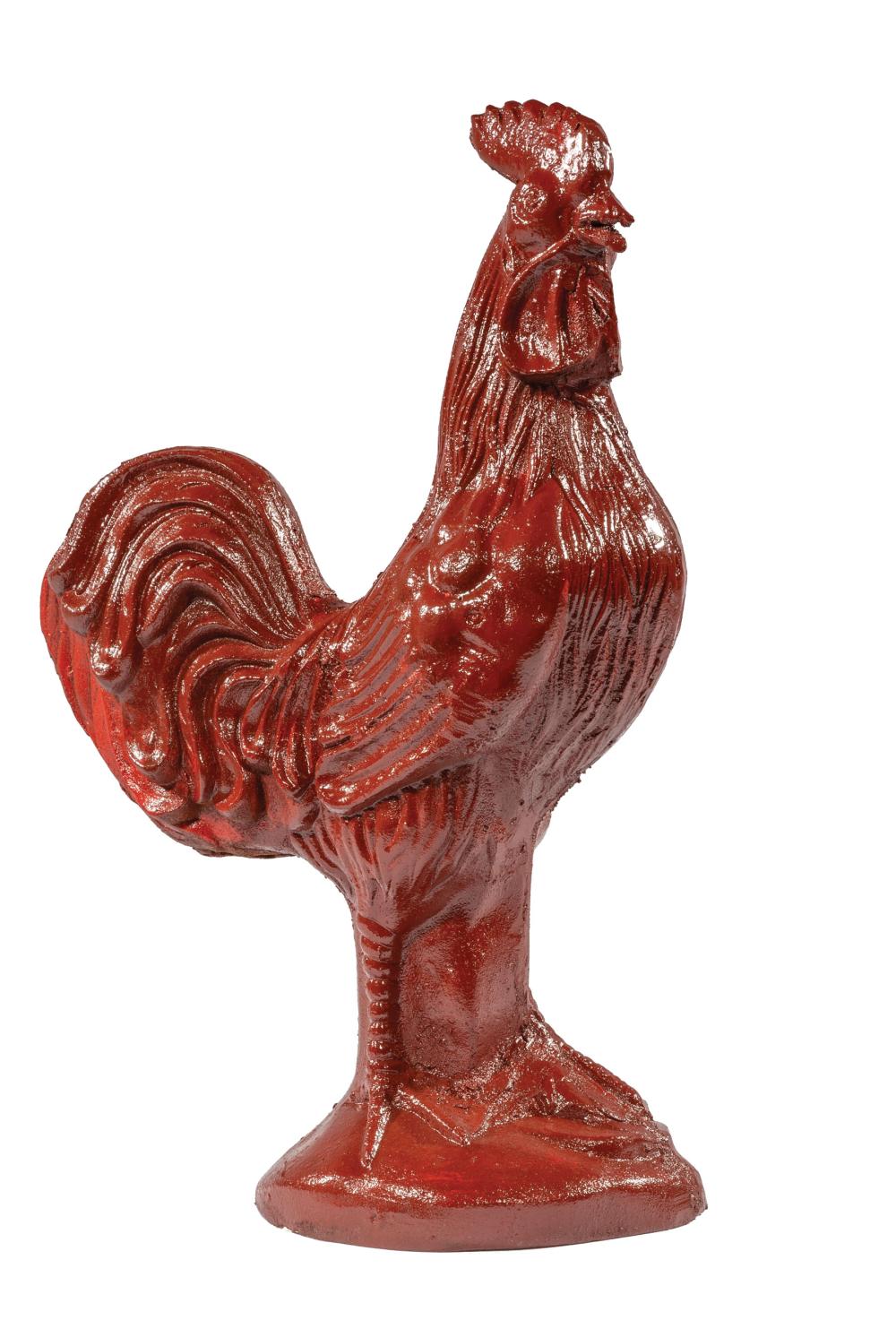 Appraisal: Cast Iron Garden Figure of a Rooster h in w