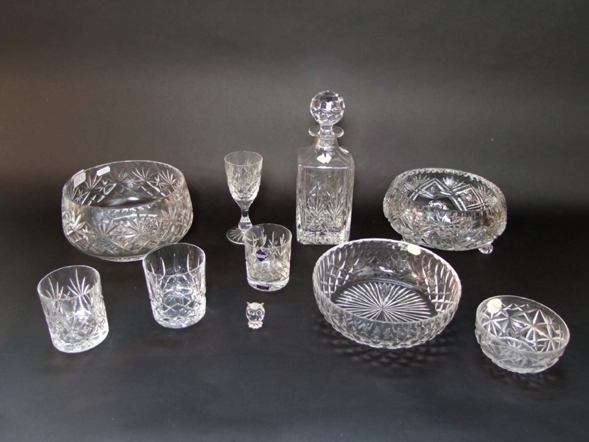 Appraisal: Boxed clear cut glasswares to include a Webb Continental fruit