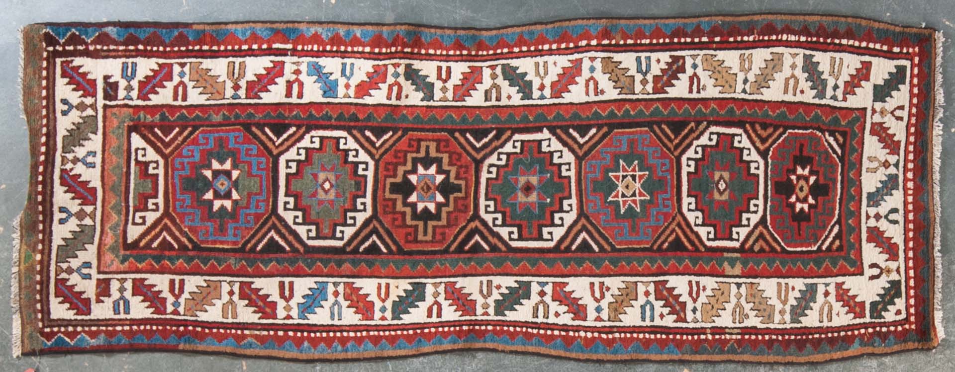 Appraisal: Antique Kazak runner approx x Caucasus circa