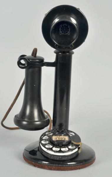 Appraisal: Western Electric Dial Candlestick Telephone Circa Black brass AA dial