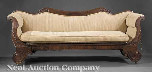 Appraisal: An American Classical Mahogany Sofa early th c Boston swagged