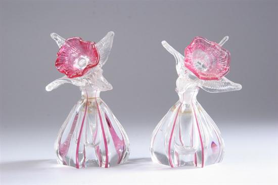 Appraisal: A PAIR OF FRENCH CASED GLASS PERFUME BOTTLES th Century