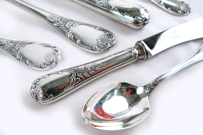 Appraisal: A FRENCH CHRISTOFLE SILVERPLATED FLATWARE SET in the Marly pattern