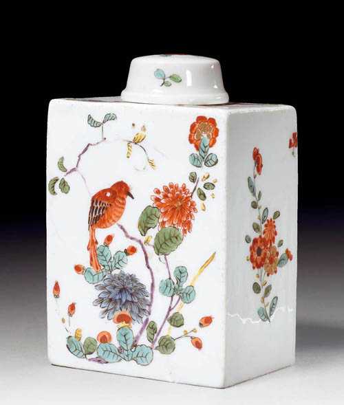 Appraisal: TEA CADDY WITH KAKIEMON DECORATION Meissen circa - Painted on