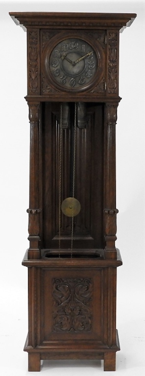 Appraisal: EUROPEAN CARVED OAK RENAISSANCE TALL CASE CLOCK Europe C Carved