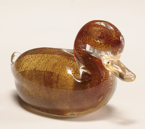 Appraisal: AVEM Murano art glass model of a duck Paper label