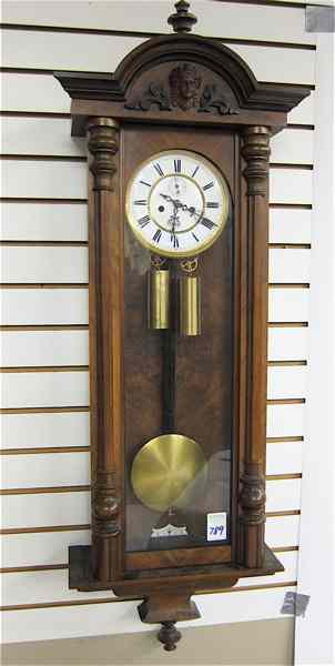 Appraisal: TWO-WEIGHT REGULATOR WALL CLOCK Gustav Becker Clock Co Freiberg Silesia