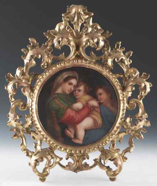 Appraisal: KPM style porcelain plaque after Raphael's''Maddon della Sedia'' in a