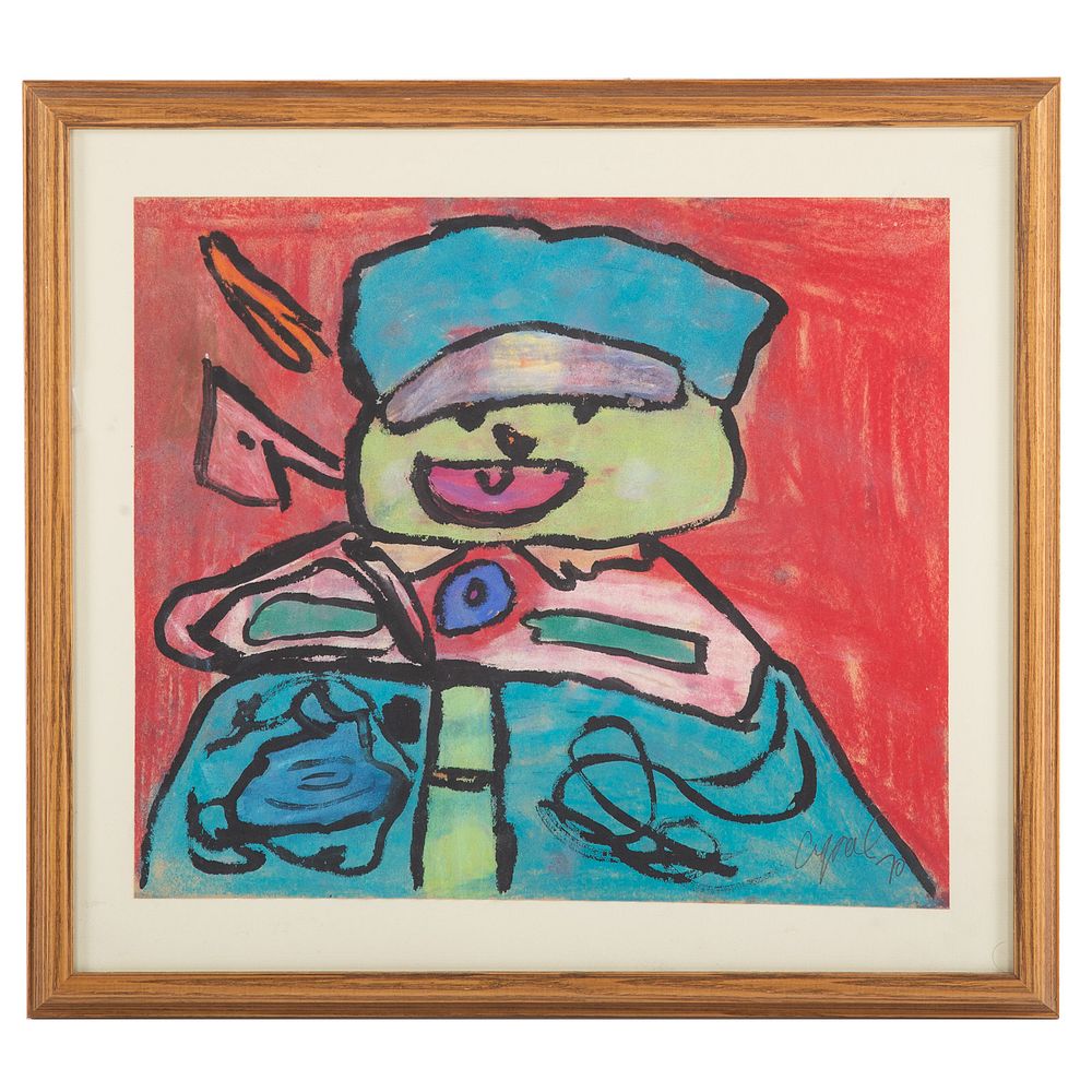 Appraisal: Karel Appel Abstract Boy mixed media Dutch - Mixed media