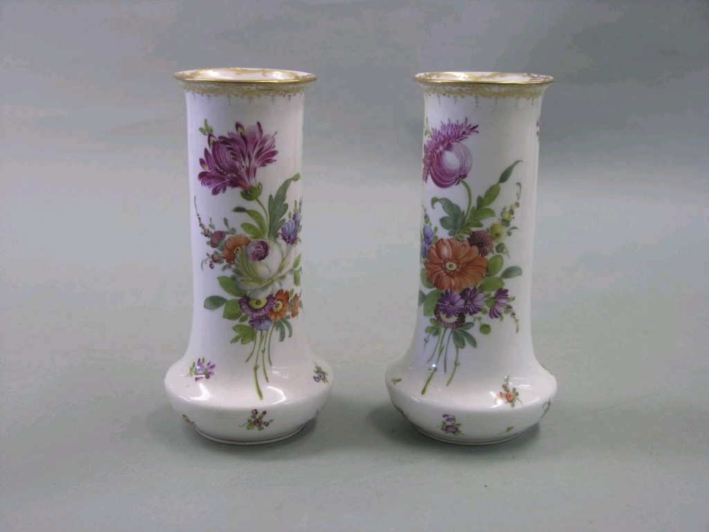 Appraisal: A pair of Crown Dresden porcelain vases painted with Deutsche