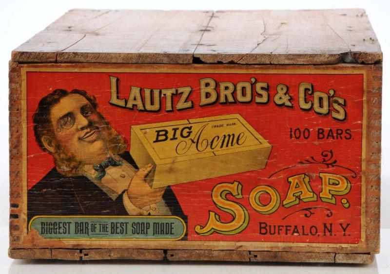 Appraisal: Lautz Bro s Soap Wood Crate Description Late s Fine