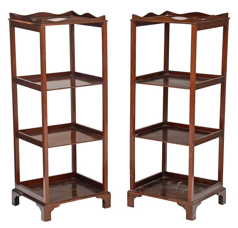 Appraisal: Pair George III Style Mahogany Four Tier Etageres British th