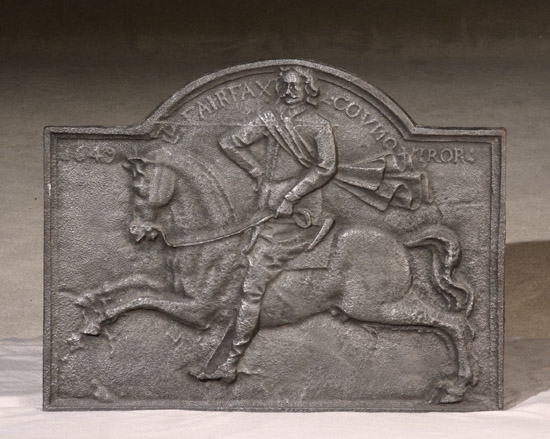 Appraisal: Cast Iron 'Lord Fairfax' Fireback th Century Cast in relief