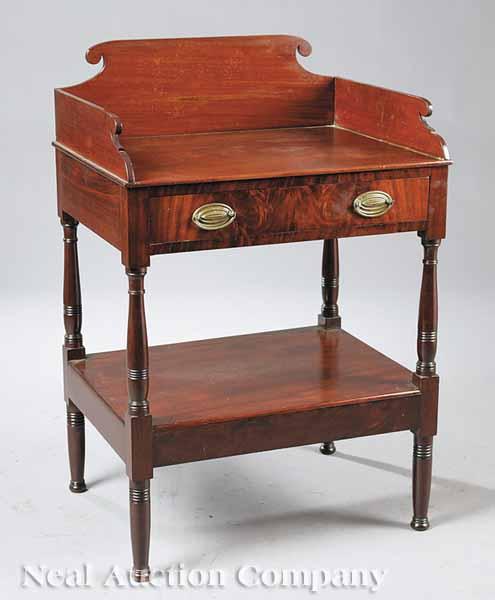 Appraisal: An American Late Federal Mahogany Washstand early th c with