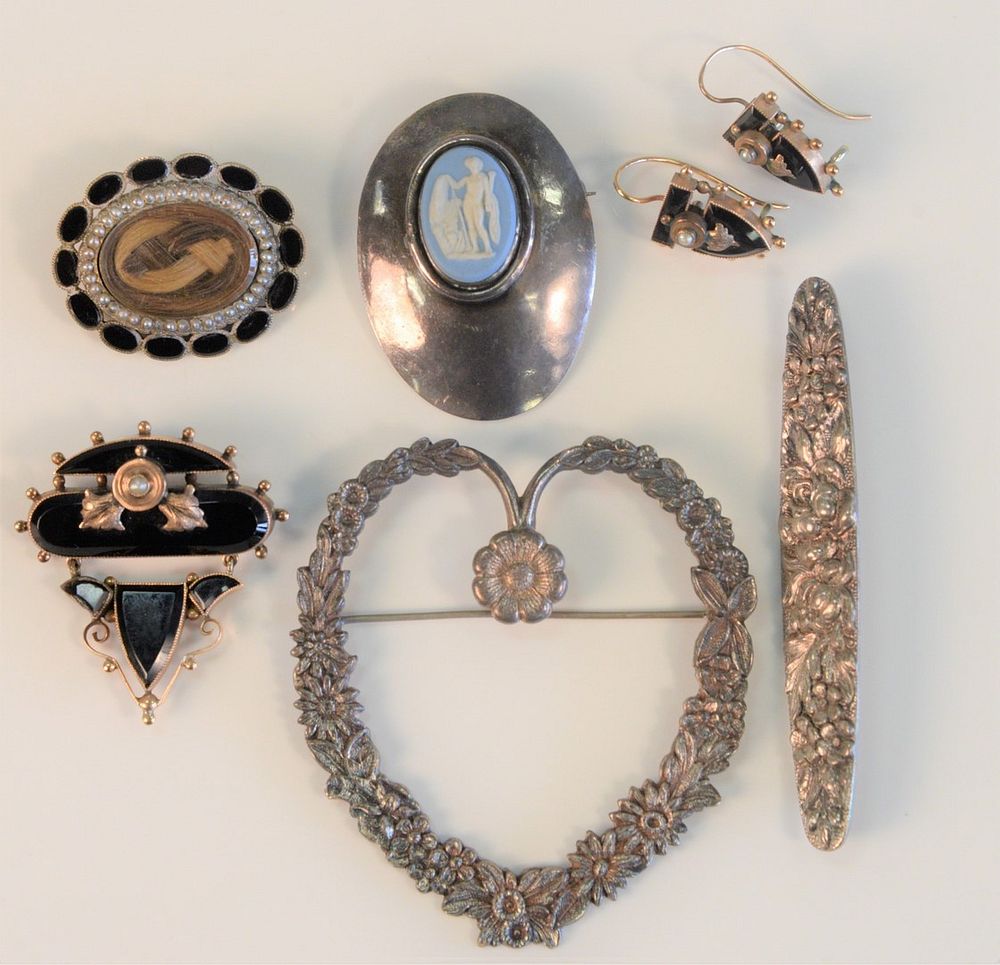 Appraisal: Seven Piece Lot to include three piece Victorian brooch and