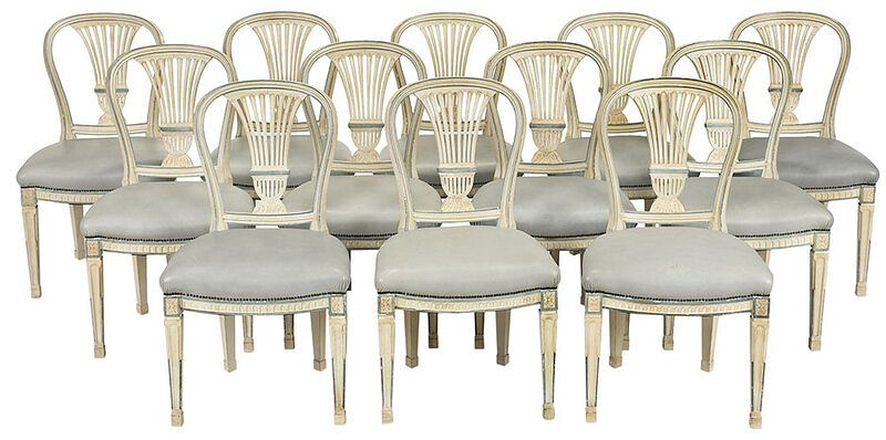 Appraisal: Set of Louis XVI Style Dining Chairs th century each