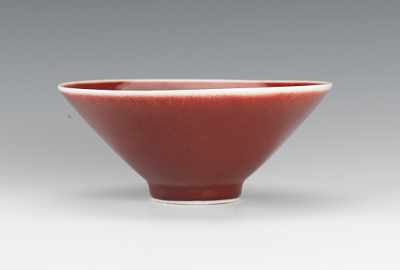 Appraisal: A Sang De Boeuf Footed Bowl Bearing Qianlong Marks Tapered