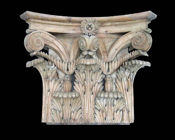 Appraisal: An Italian Neoclassical pine Corinthian capital pilaster late th century