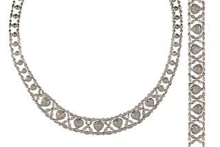 Appraisal: Diamond and k white gold necklace and bracelet jewelry suite