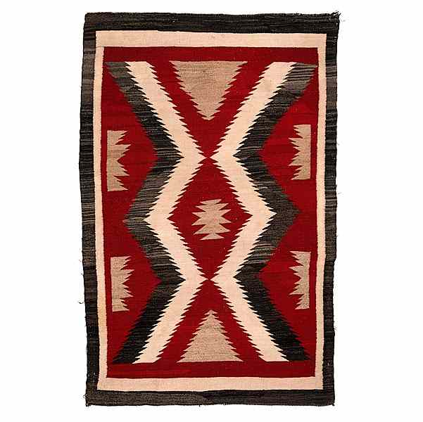 Appraisal: Navajo Western Reservation Weaving woven with serrated zigzagging lines in