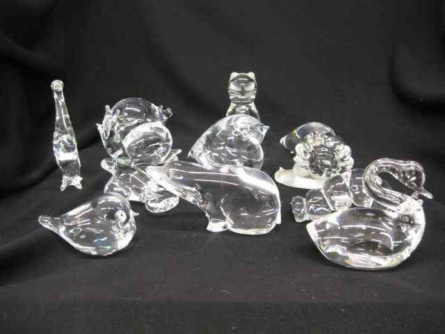 Appraisal: Crystal Animal Figurines some signed tallest is '' excellent