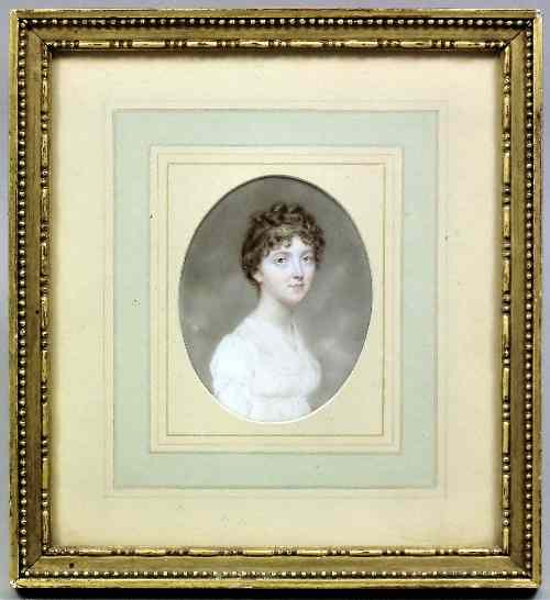 Appraisal: Attributed to John Smart - - Miniature - Shoulder length