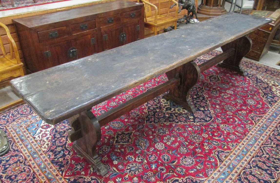 Appraisal: RENAISSANCE STYLE REFECTORY TABLE Italian th century elements having a