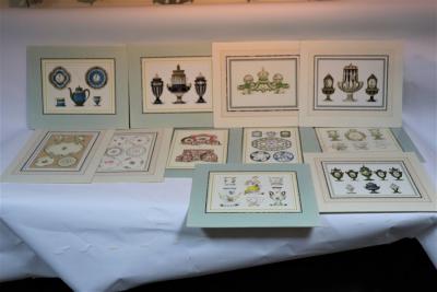 Appraisal: Edouard Garnier S vres Porcelain eleven chromolithograph plates from The