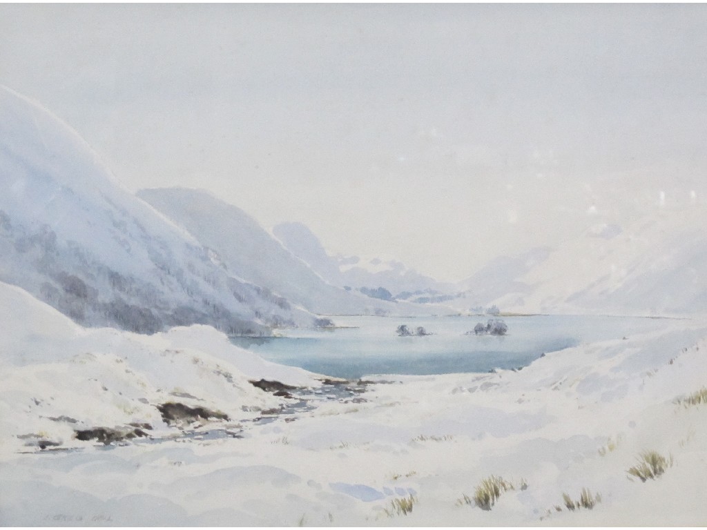 Appraisal: E GREIG HALL Watercolour 'Strathcarron' signed recto and entitled verso