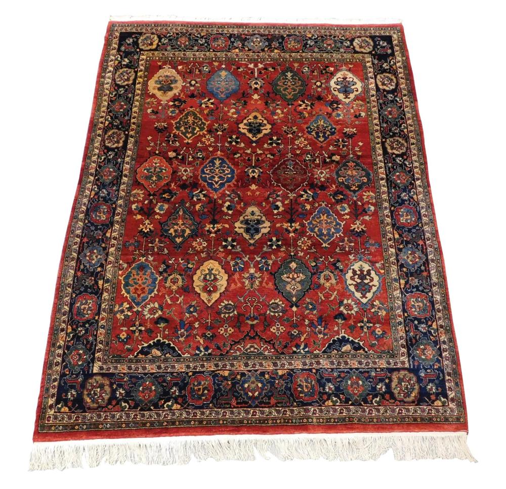 Appraisal: RUG Modern Persian Bijar style wool on cotton deep red