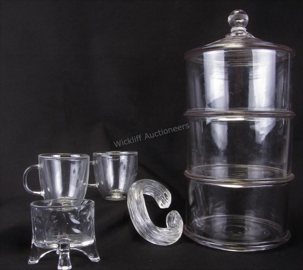 Appraisal: Group of Assorted Glass Tableware five total including antique three