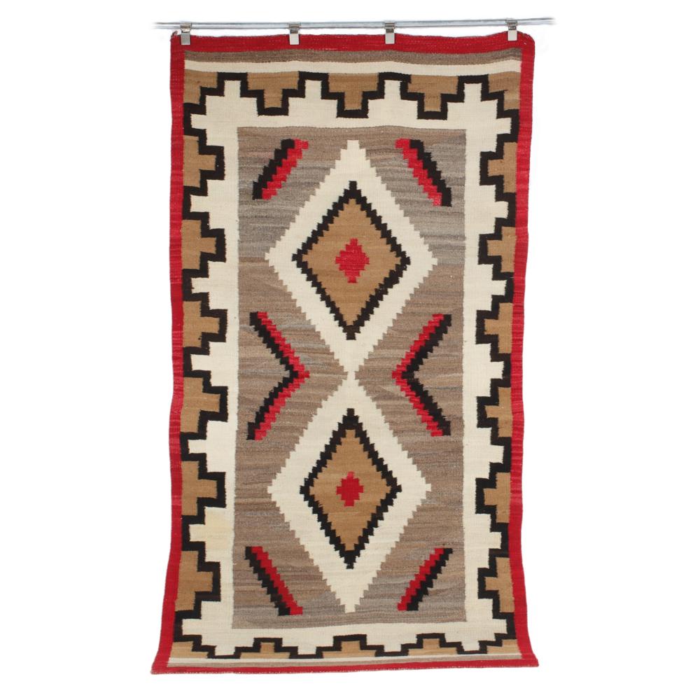 Appraisal: LARGE NAVAJO NATIVE AMERICAN DOUBLE DIAMOND RUG WEAVING X Large