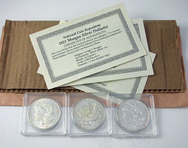 Appraisal: -P -D and -S Morgan silver dollars Uncirculated together with