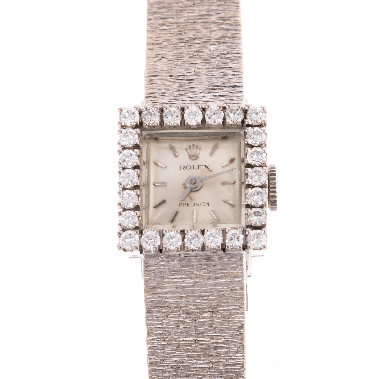 Appraisal: A MID-CENTURY ROLEX PRECISION DIAMOND WATCH IN K K white