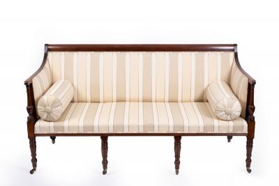 Appraisal: A Regency mahogany square framed three-seater sofa the show wood