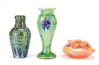 Appraisal: Collection of Iridescent Art Glass Pieces th century A group