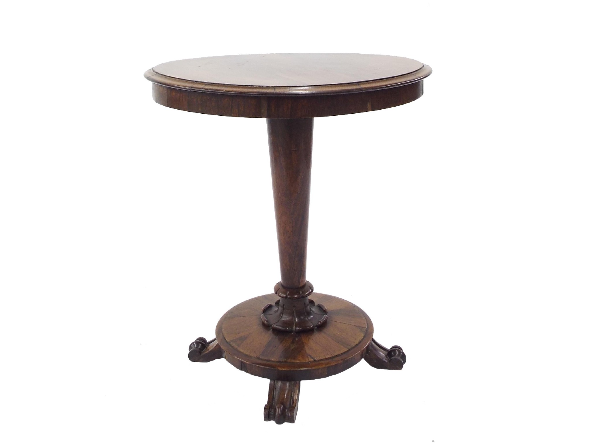 Appraisal: Good William IV rosewood pedestal wine table the moulded circular