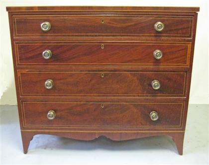 Appraisal: Federal mahogany inlaid four drawer chest th century