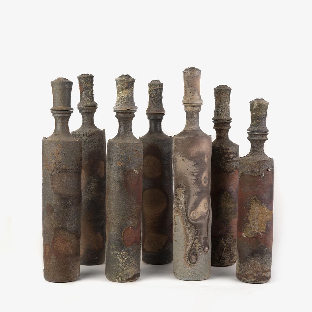 Appraisal: Jason Hess Group of Seven Bottles with Stoppers Jason Hess