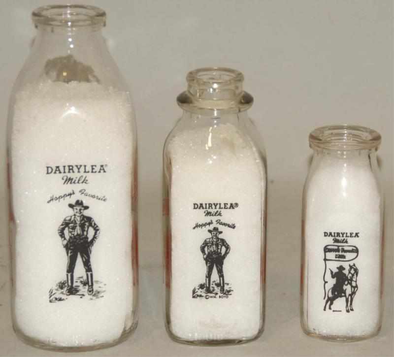 Appraisal: Lot of Hopalong Cassidy Dairylea Milk Bottles Glass No caps