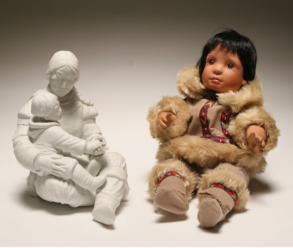 Appraisal: Two Eskimo figures one porcelain one bisque Kaiser bisque Inuit