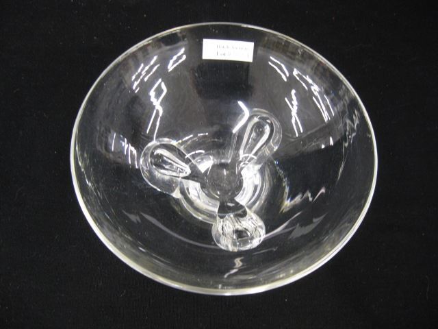 Appraisal: Steuben Crystal Bowl triple petal base signed excellent