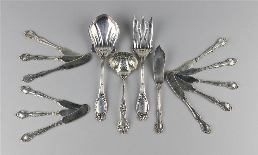 Appraisal: GROUP OF GORHAM INTERNATIONAL SILVER SERVING PIECES including Gorham butter