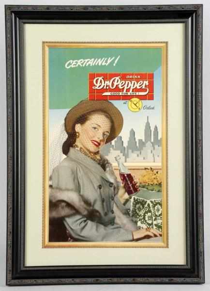 Appraisal: s Dr Pepper Vertical Poster Description Beautifully and expensively framed