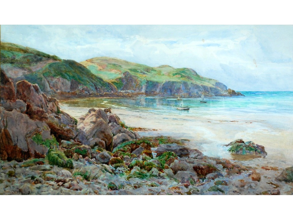 Appraisal: TOM CLOUGH early twentieth century WATERCOLOUR DRAWING 'Pembroke Bay' rocky