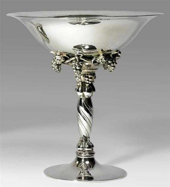 Appraisal: JENSEN GEORG FOOTED BOWL Copenhagen after Sterling silver Maker's stamp