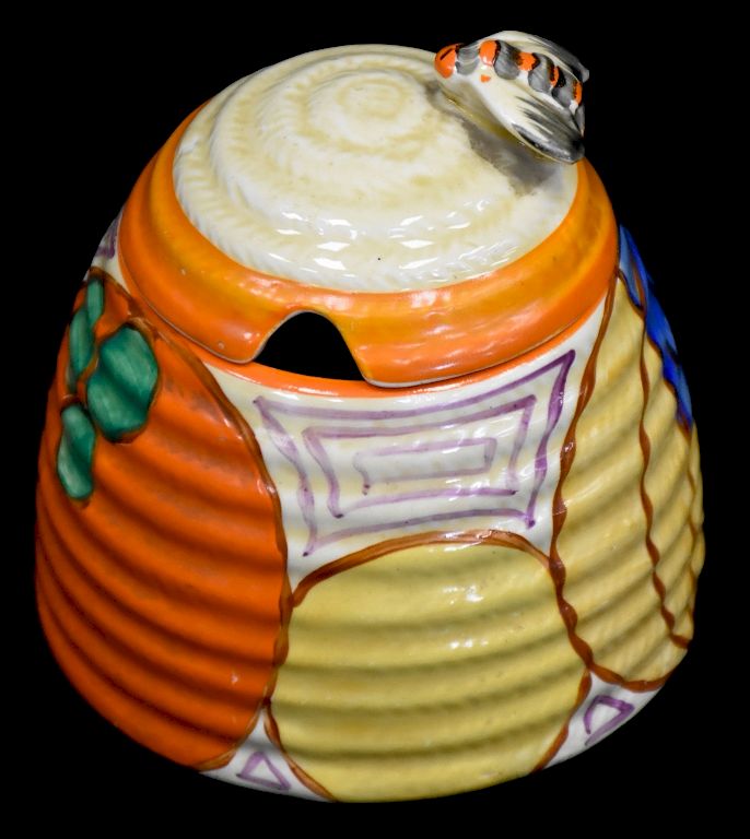 Appraisal: Fantasque Bizarre Clarice Cliff Honey Pot Fantasque Bizarre Clarice Cliff