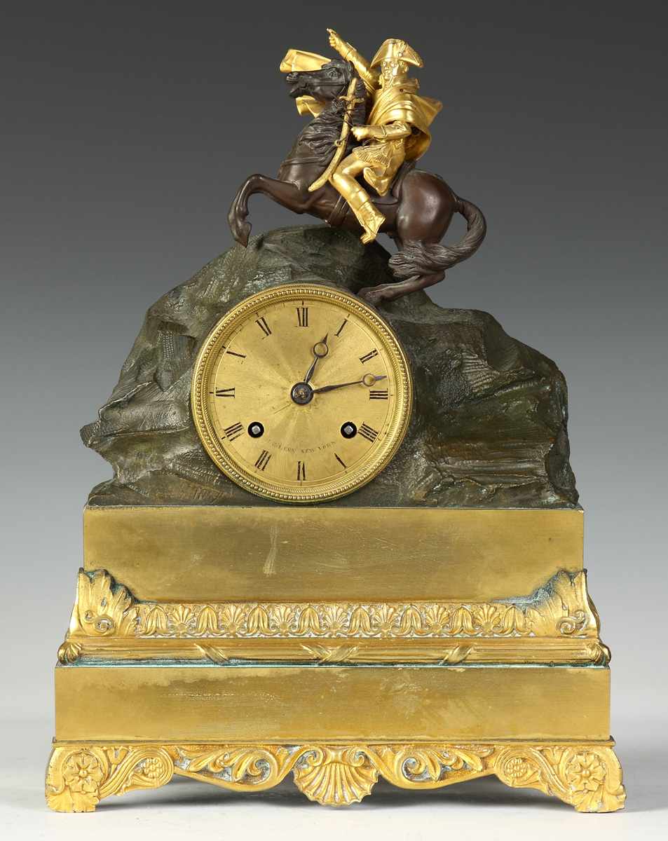 Appraisal: Early th Cent French Gilt Bronze Bronze Clock w Napoleon