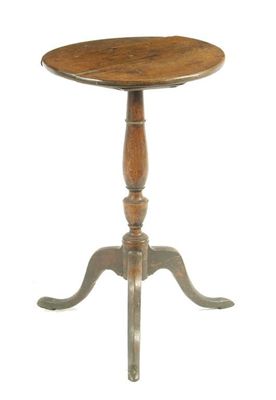 Appraisal: An early th century oak tripod table the circular top