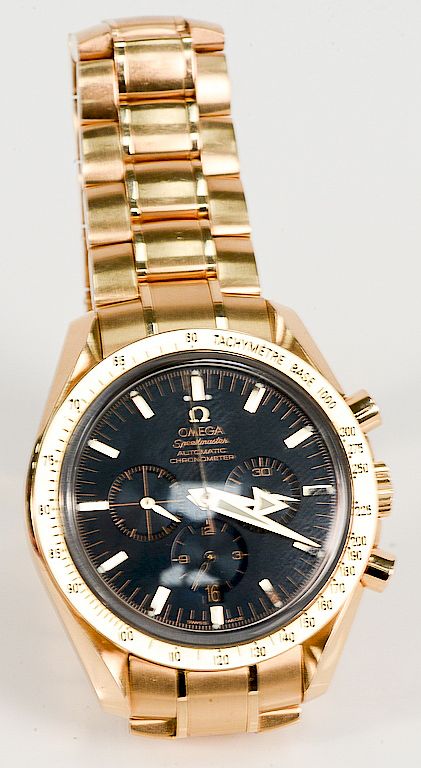 Appraisal: Omega karat rose gold wristwatch Speedmaster Automatic Chronometer mm back